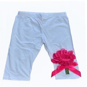 Girls Leggings with Flower Detail